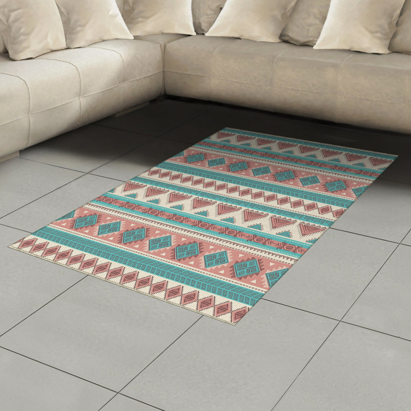 Tribal High Density Long Fiber Poly Threads Decorative Area Rug Carpet, Rectangle 4' x 5'8"