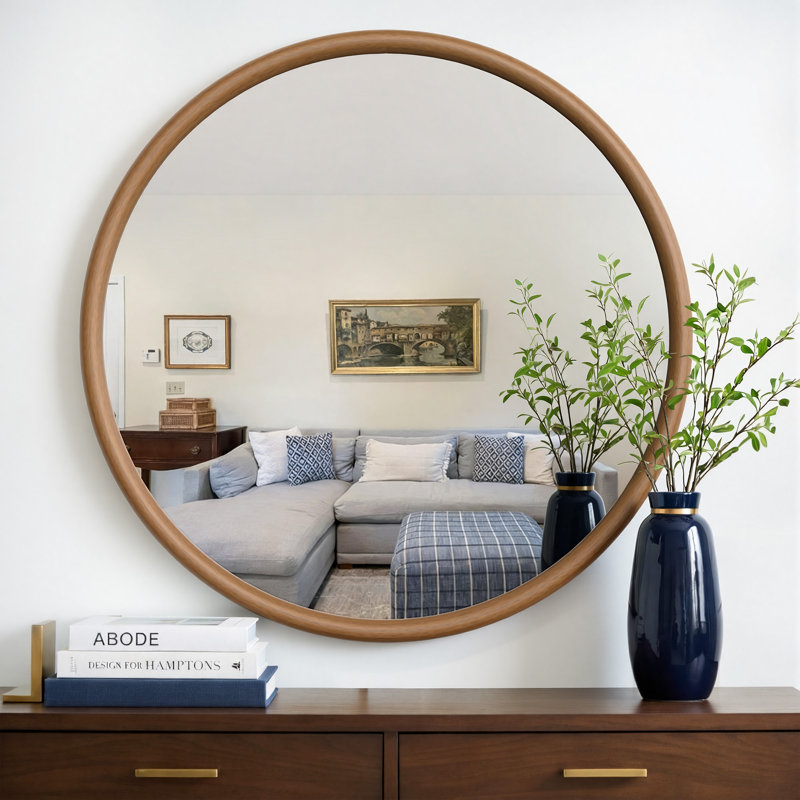 Miroir mural Leyburn, Naturel, 36 po x 36 po