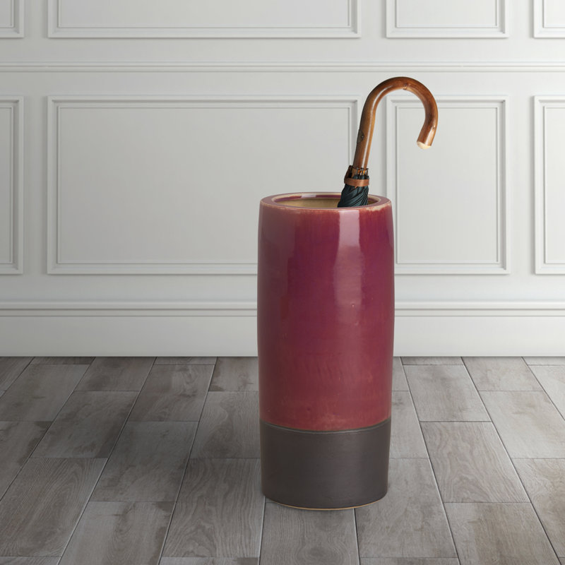 Ehling Handmade Ceramic Pot Planter, Red/Black