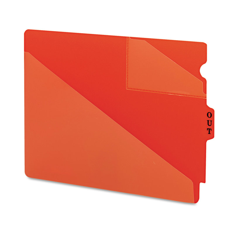 Smead® Vinyl Outguides With Diagonal-Cut Pockets PVC / Vinyl Open