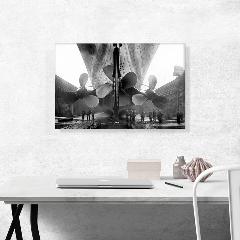Titanic's Ship Propeller British Passager Liner - reproduction de photo sur toile tendue, H 18 po x l 26 po x P 1,5 po