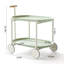 Chariot de rangement Moon Kitchen, tablette de style nordique à double couche pour espace de vie, structure en T fixée par la quincaillerie, 0 odeur, petit îlot rectangulaire, chariot en bois de hêtre