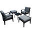 Ensemble de conversation pour patio: 5 avec chaise et housses de rembourrage en mousse lavables à la machine pour l'extérieur, table à coussins-2070573205