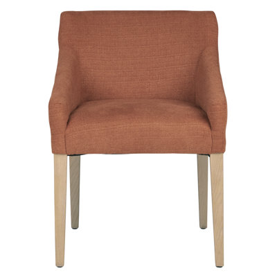 Elvie Linen Sloped Track Arm Dining Chair in Burnt Orange
