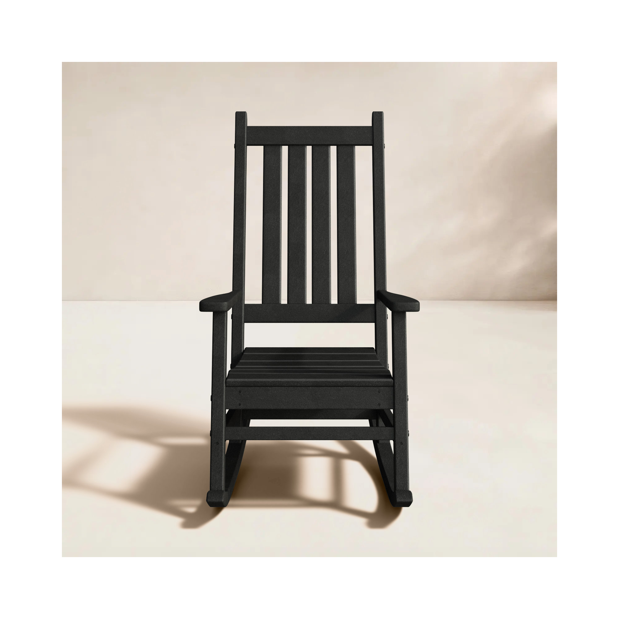 POLYWOOD Vineyard Porch Rocking Chair, Black