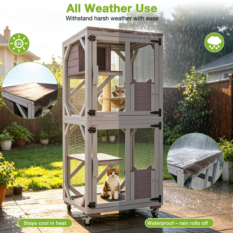 Enceinte de chat d'extérieur pour chat Catio, Gris