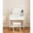 Vanity Table With One Drawer, Adjustable Mirror, Ample Open Shelves, Comfortable Stool, Modern Design, Ancient White, Particle Board + , 50.06 In Height Drawer Mirror Table, Storage, Matching Elegant