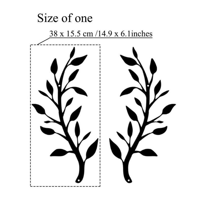 2 Pieces Metal Tree Leaf Wall Décor, Yellow/Orange