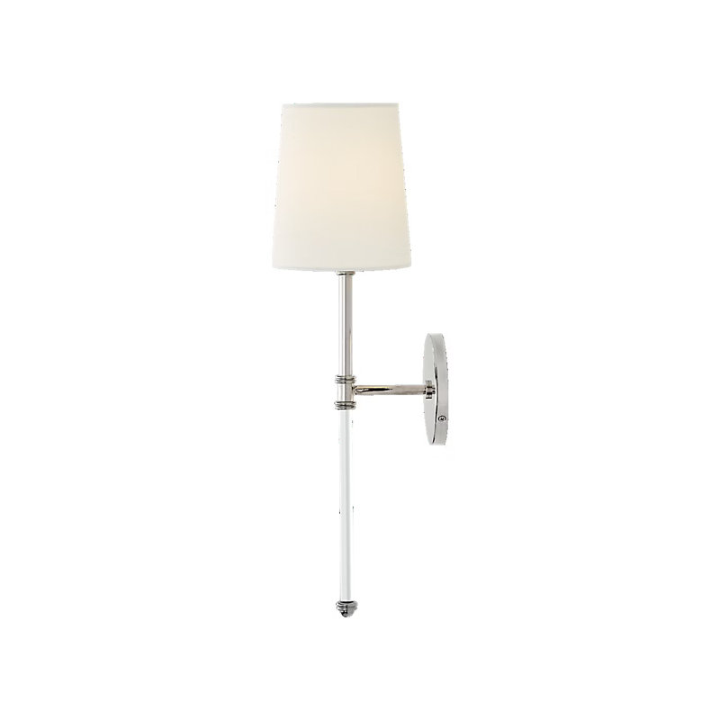 Suzanne Kasler Camille Sconce, Polished Nickel, Fabric