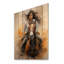 Cowgirl chevauchant avec grâce sur bois-740219298