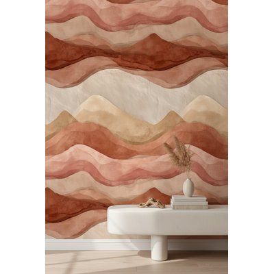 Papier peint minimaliste abstrait Earthy Layers