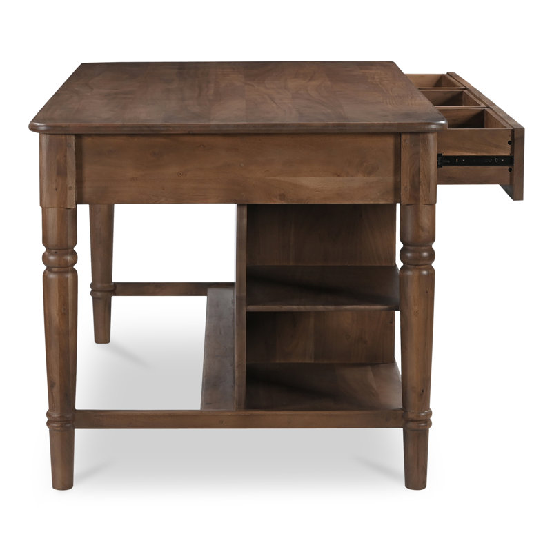 Russet Kitchen Island Brown