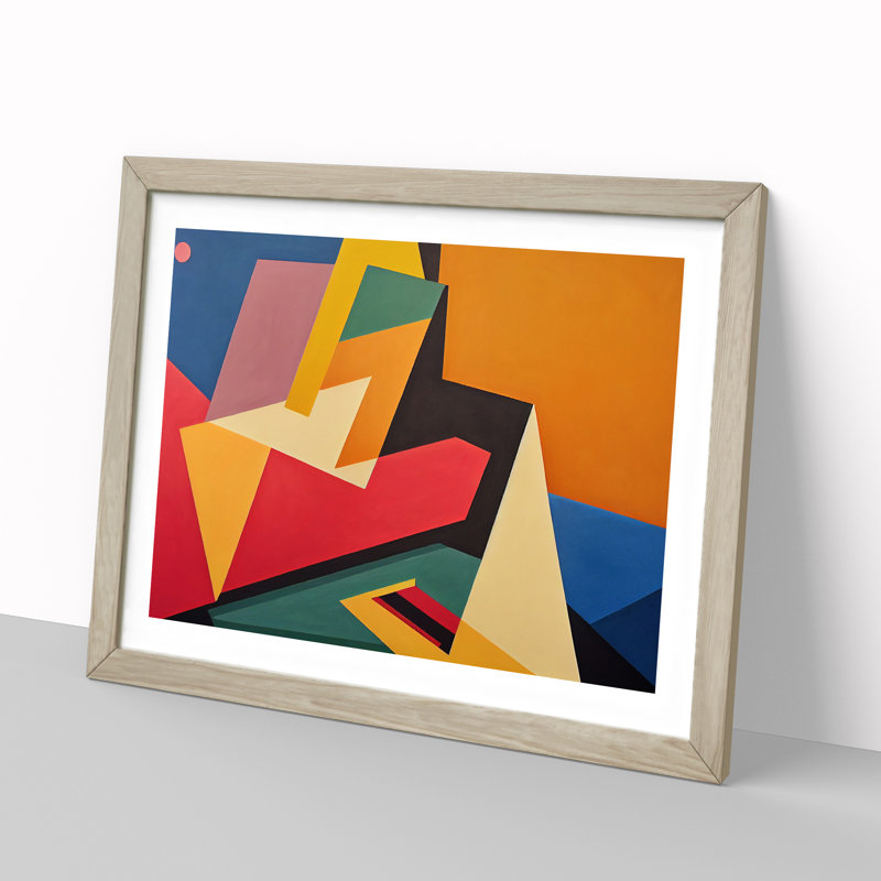 Art Suprematism Vol.6 Abstract - Single Picture Frame Print, 34cm H x 46cm W, Oak