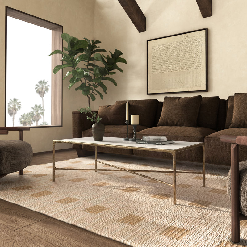 Evelynn Single Coffee Table, Brass, Clear