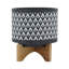 PLATEAU EN CÉRAMIQUE DE 5 po Aztec sur pied en bois, gris-1084162817