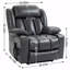 Similicuir à double moteur à position infinie jusqu'à 350 lb avec fonction de levage électrique avec fauteuil inclinable, mécanisme de mouvement robuste avec vibration à 8 points avec fonction de massage et chauffage lombaire, acier inoxydable avec 2 porte-gobelets, gris