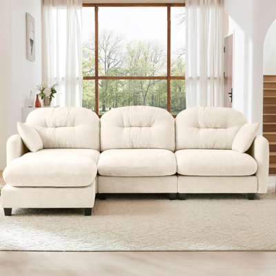 107" Chenille L-Shaped Modular Sofa