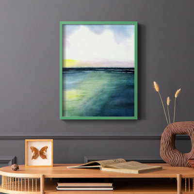 Sherbet Sunset Diptych II, reproduction encadrée - bois massif