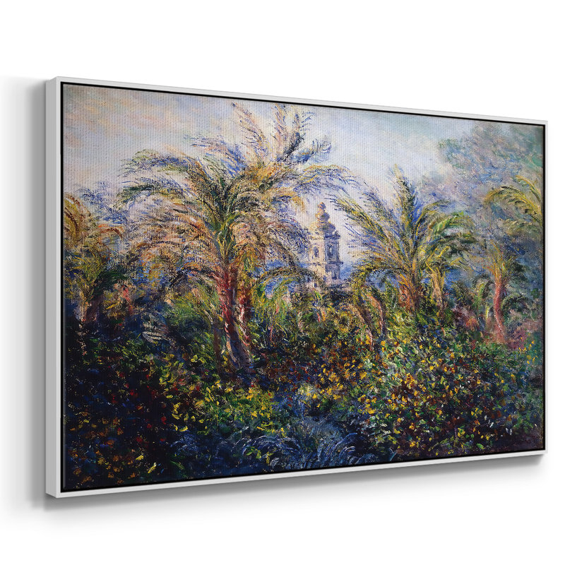 «Garden In Bordviera, Morning Effect», 1884, reproduction d'art sur toile, H 41 po x l 27 po x P 2 po, Blanc