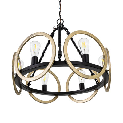 Mixon 6 - Light Wagon Wheel Chandelier