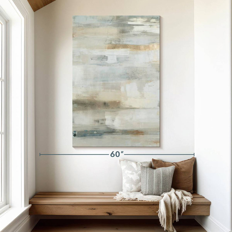Avery Neutral Horizontal Abstract I, 51" H x 34" W