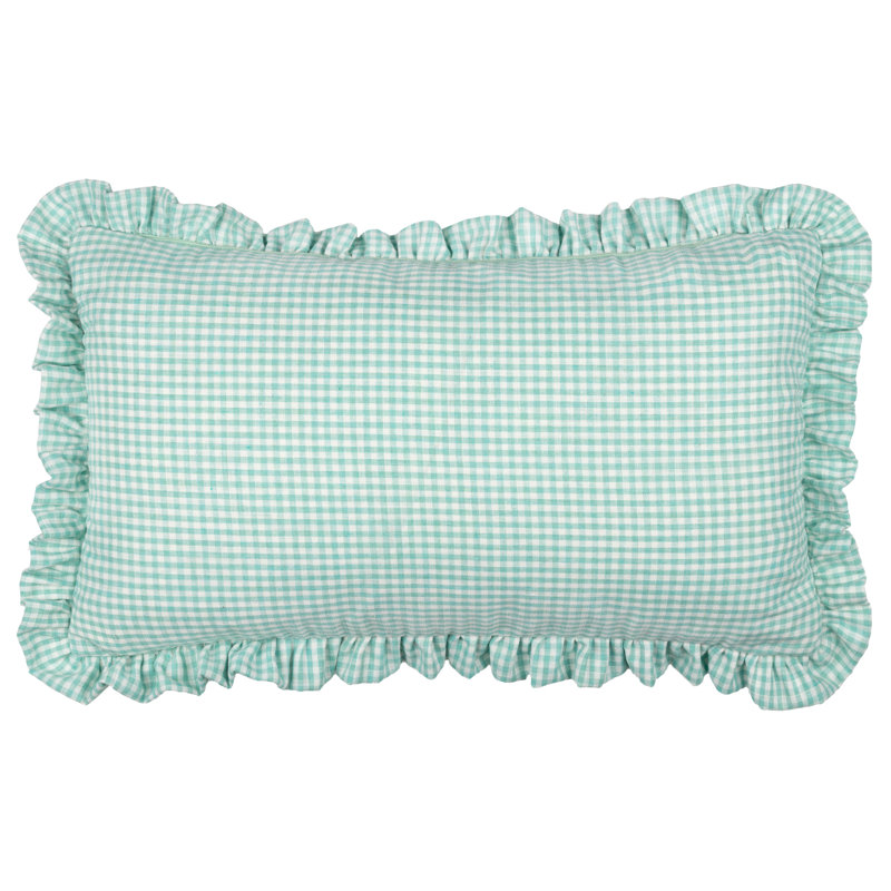 Les Petite Fleurs Floral Green Rectangular Cushion, Polyester