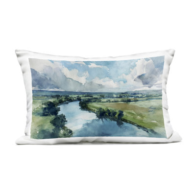 In The Wild Flow Outdoor Printed Pillow, design by Svetlana Aleynikova, 14 x 7 x 20