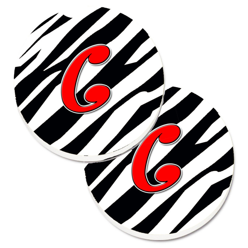 Sous-verre à cogramme initial de q tiger, C, Noir / Rouge