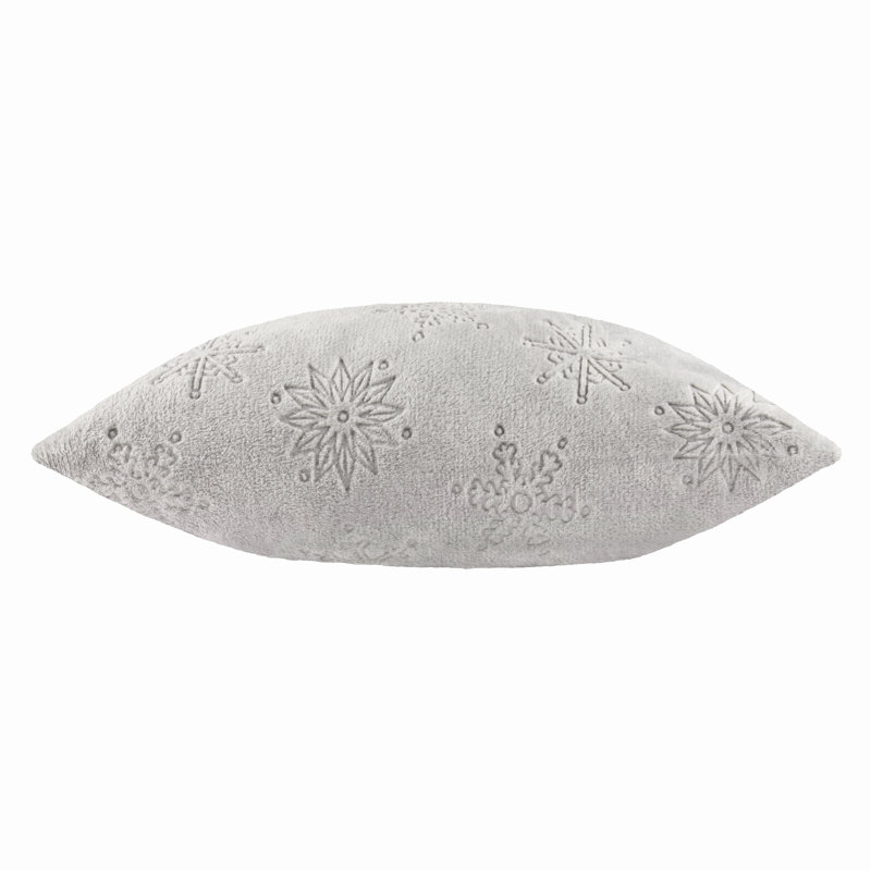 Snowflakes Grey Square Cushion, Feather