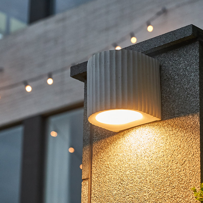 Artisan Concrete Collection Corinthian Wall Sconce Fixture Cream White