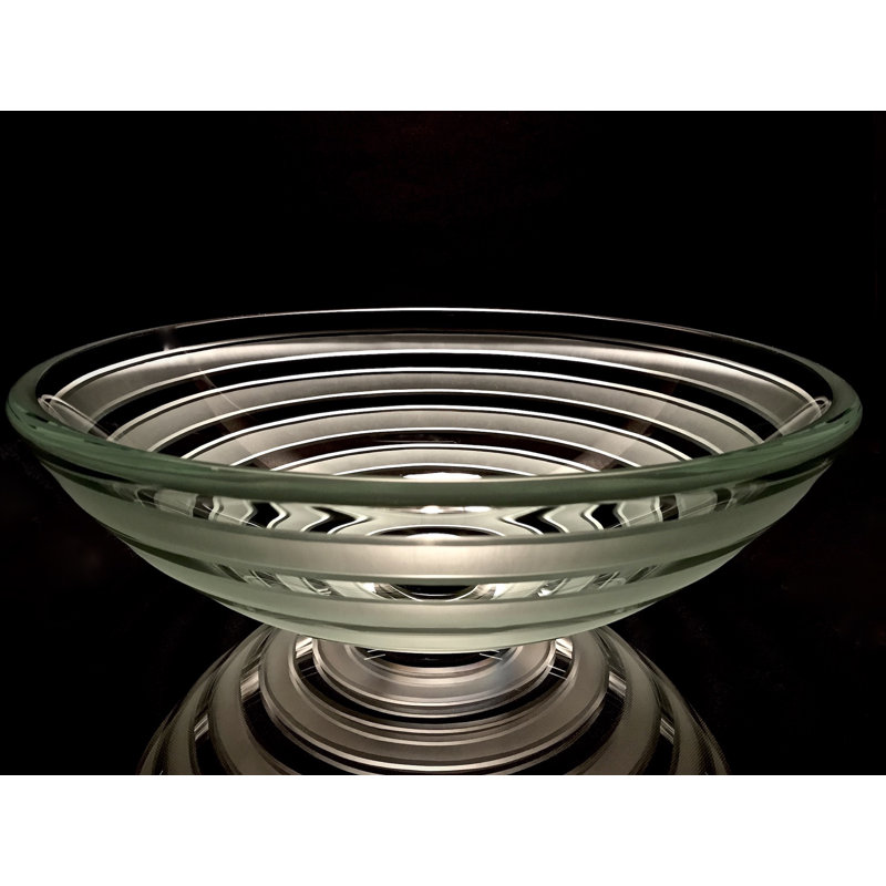 Elegant Glass Engraving Studio 16.5 " Glass Circular Bathroom Sink