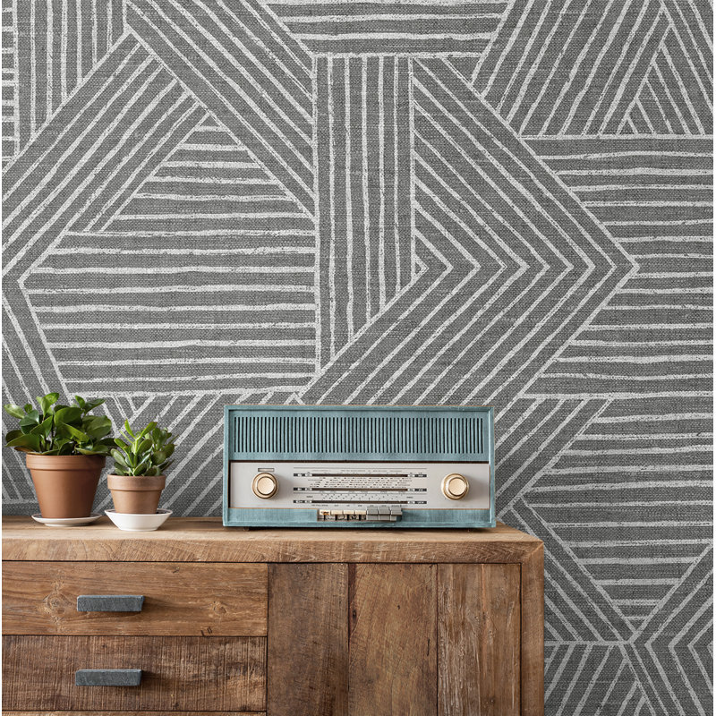 Vinyl Peel & Stick Wallpaper Roll, Pewter