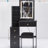 Left Bedside Cabinet Vanity With Color & Brightness Adjustable Led Mirror, Cushioned Stool, , Black, For Small Space Decoration Sized Table Space-1304100406