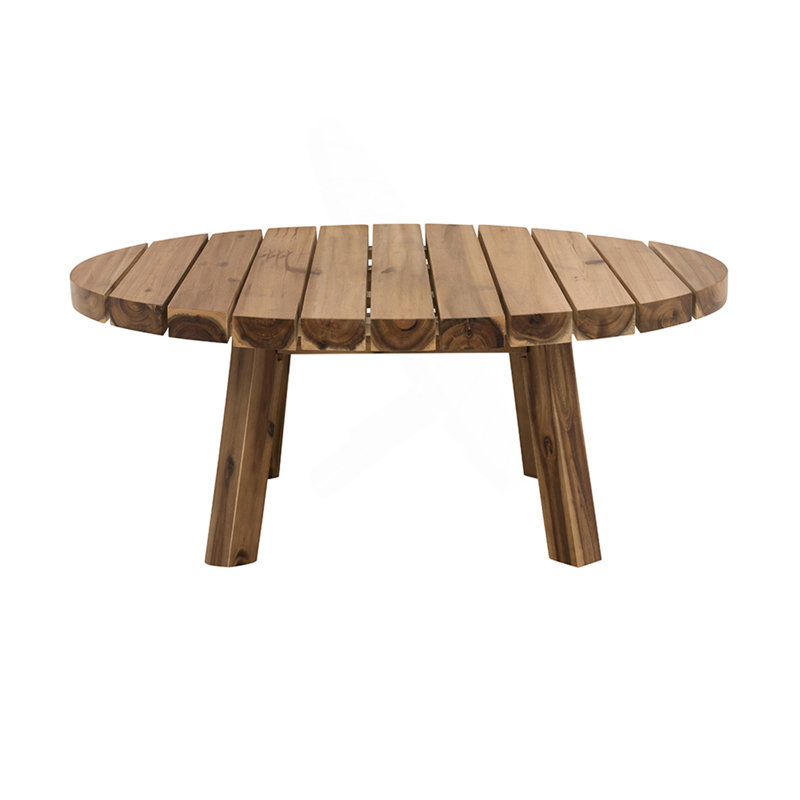 Durable Solid Acacia Wood Coffee Table With Natural Grain