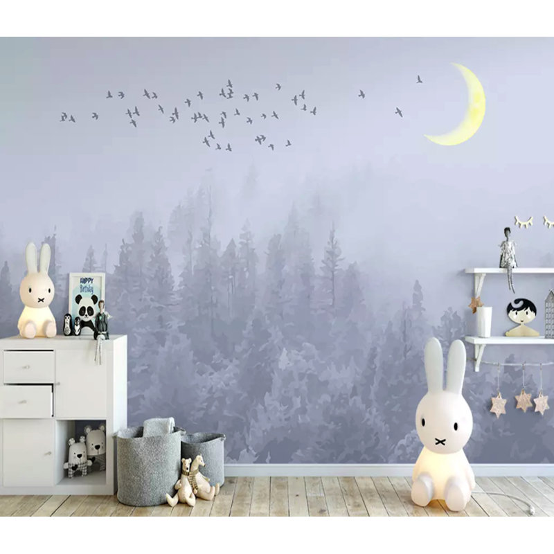 Papier peint texturé amovible Misty Forest, l 204 po x L 114 po