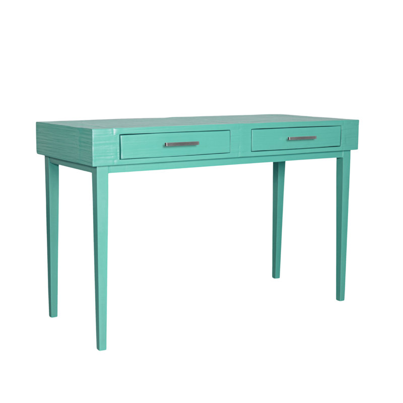 Bureau en bois massif Andros, Turquoise