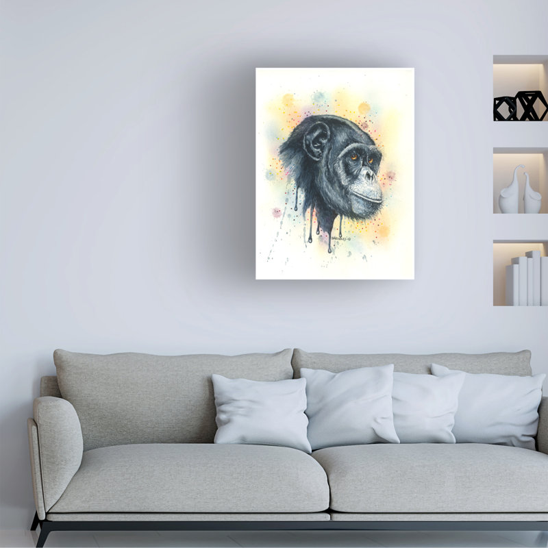 Dave Bartholet Chimp Canvas Art, 14" H x 19" W