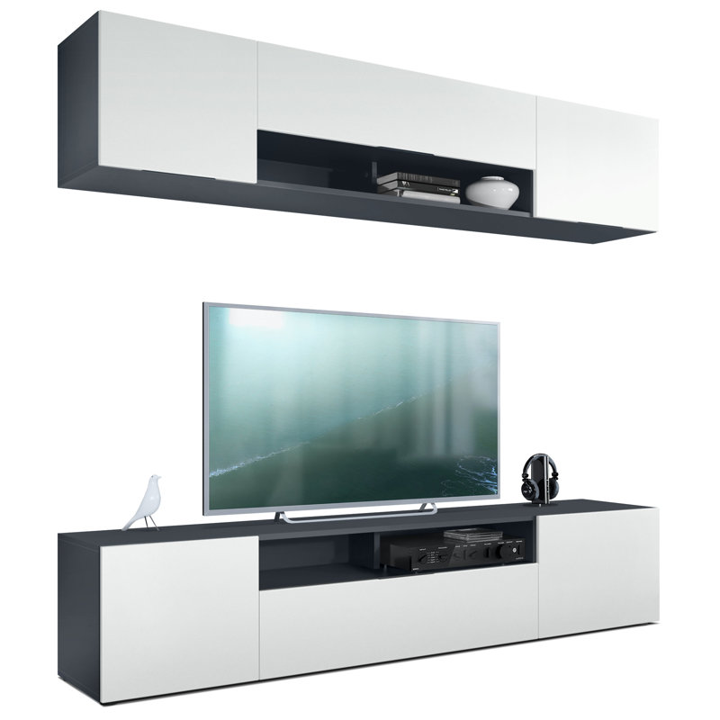 Mcalpine Entertainment Unit for TVs up to 60", Anthracite/White