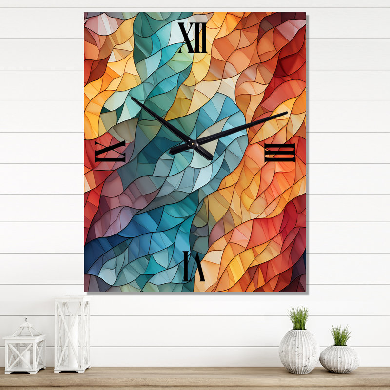 Horloge murale moderne en verre et mosaïque, Petit