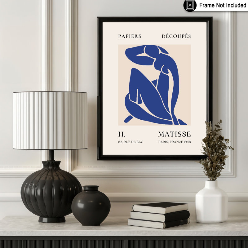 Henri Matisse - Blue Nude II No2, H 24 po x l 32 po, Affiche, Sans cadre