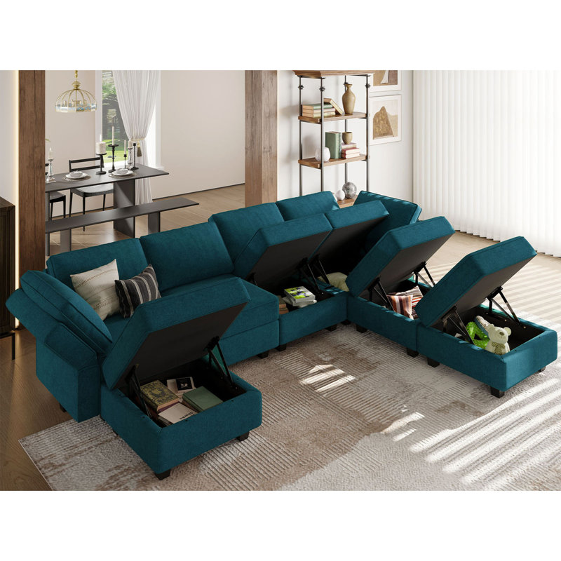 Neemi Oversized Modular Sofa With Storage Seat U Shaped Couch Modular Sectional Sofa Couch U Shape Sofas