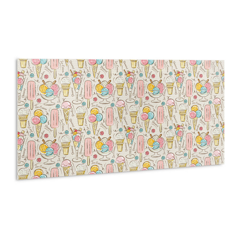 Self Adhesive Vinyl Splashback Wall Panel Sticker Tile Peel Stick 100x50 cm Colorful ice cream