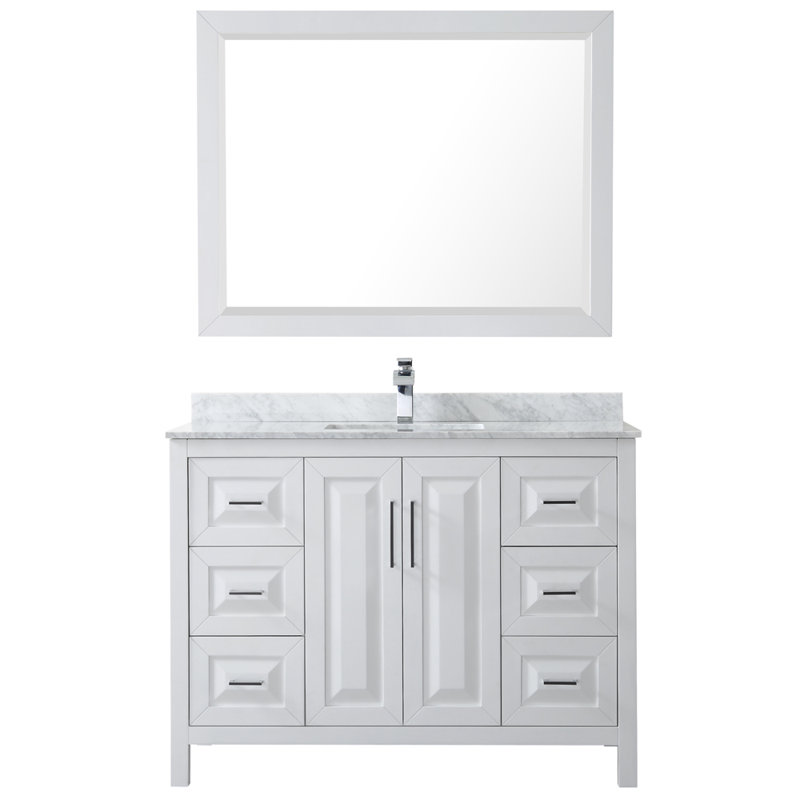 Daria 48'' W Single Vanity, White, Polished Chrome