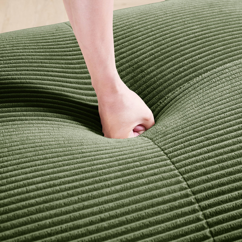 Olive 4 Corduroy With 32d High Sponge, Ergonomic Design, Combination, No Assembly For Family Gathering Soft Modular In , Pet-, Curved , Non-slip Base, Stylish Design