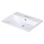 Dessus de meuble-lavabo de salle de bain en résine 24 po avec 3 trous de robinet Roomfitter, lavabo encastré simple pour espaces compacts, blanc