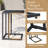C Shaped End Table w/ Metal Frame Sofa Table for Small Space Indoor Outdoor-619090509