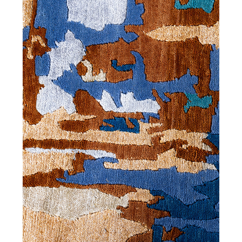 Overdyed One-of-a-Kind Rectangle 9'2" X 12'2" Hand Knotted Area Rug