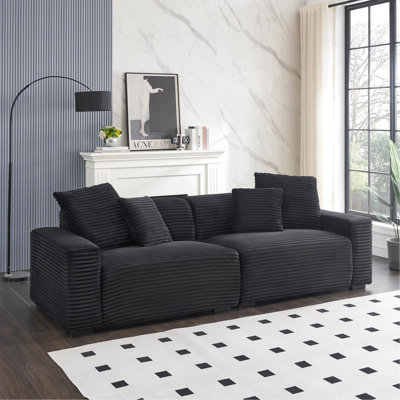 104.72" 4-Seat Large Sofa With 4 Throw Pillows, Living Room Sofa