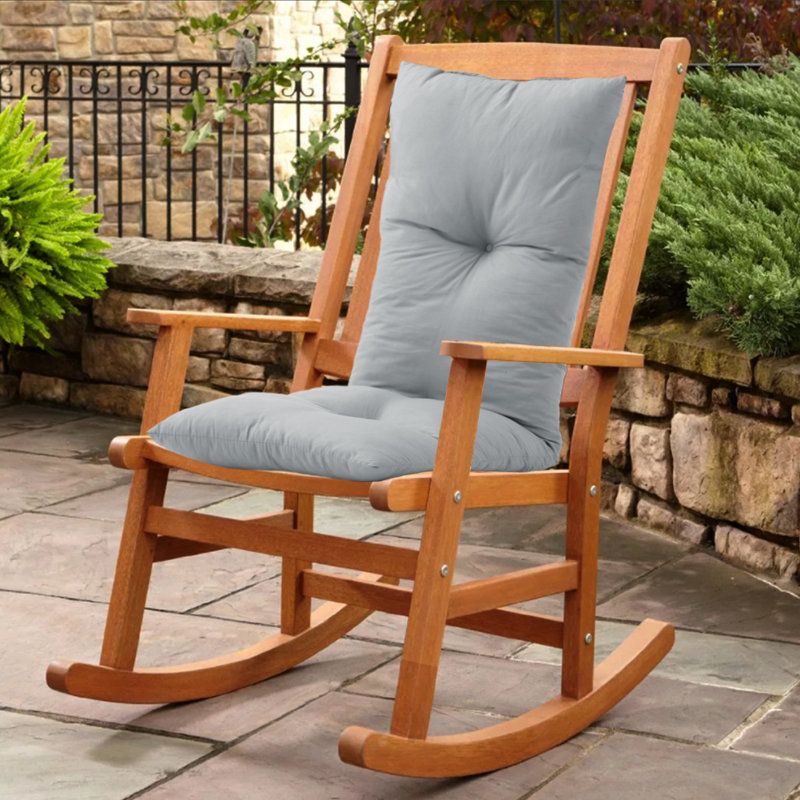 Garden Bench Seat and Back Cushion, Light Grey, 10cm H x 120cm L x 40cm W