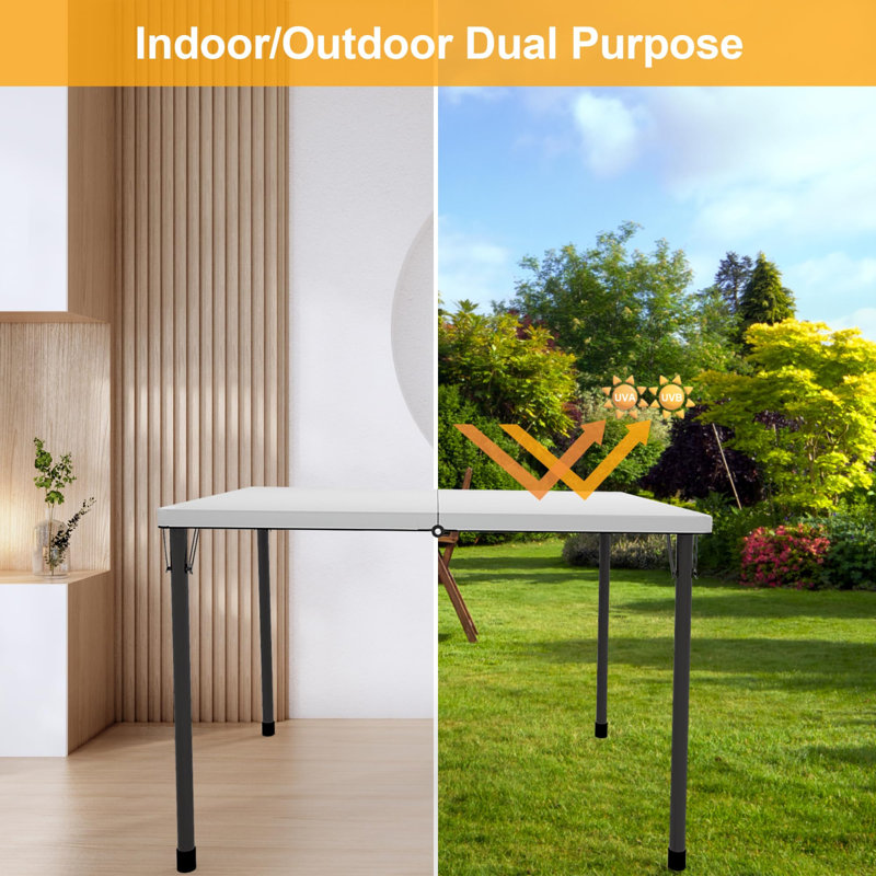34" Folding Table, Portable Square Folding Card Table